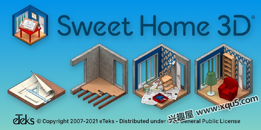 Sweet Home 3D 中文版 v7.3 装修设计辅助软件